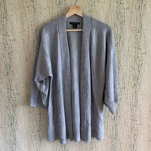 Tahari Merino Wool Blend Kimono Cardigan Light Melange size S